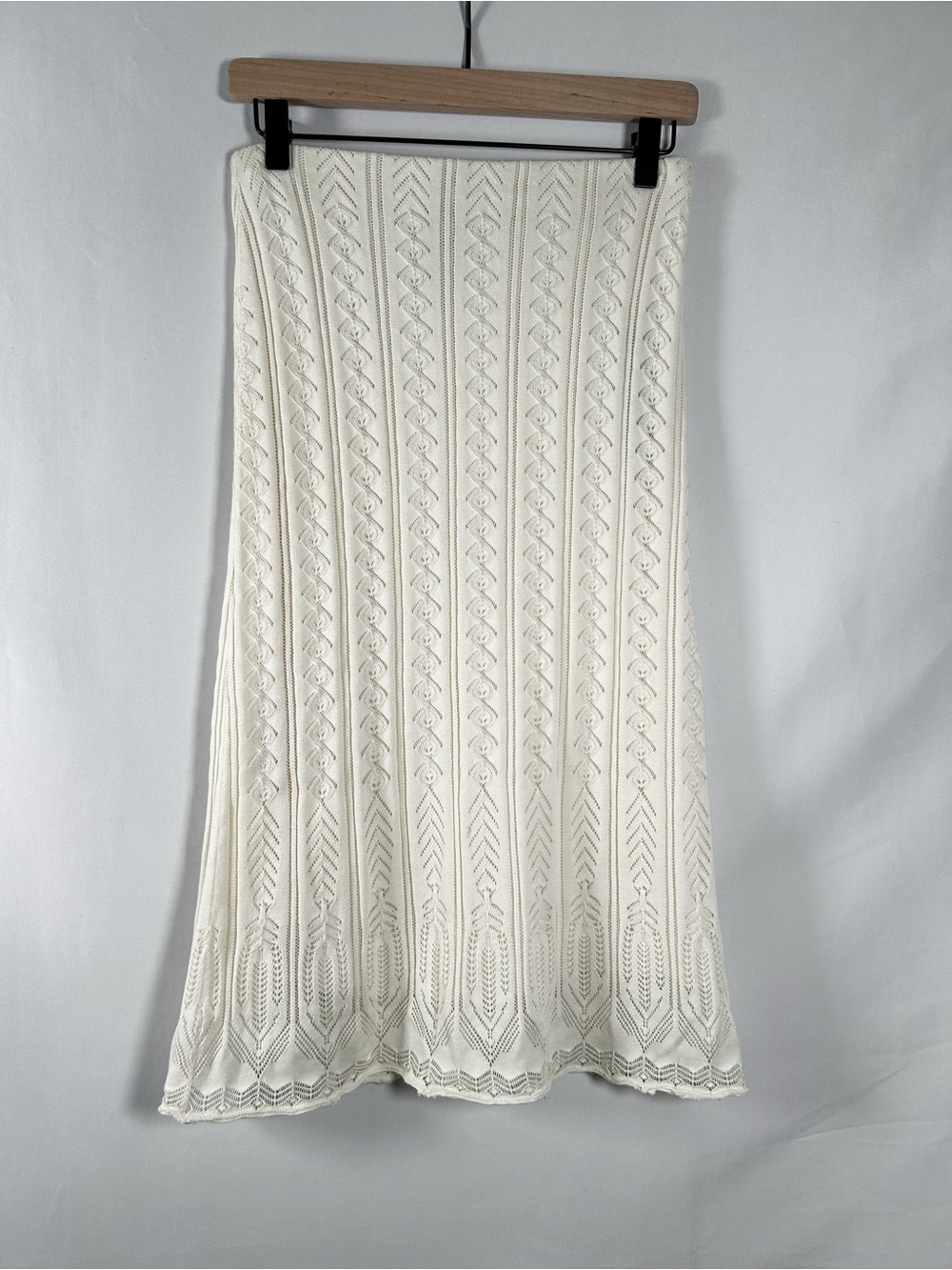 Ralph Lauren Rugby Crochet Pointelle Cable Knit Skirt - Cotton / Silk